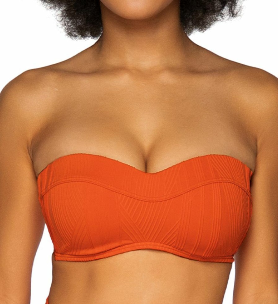 Swim Systems * | Exclusive Design Swim Systems Bridget Bandeau Swim Top T525L Lava