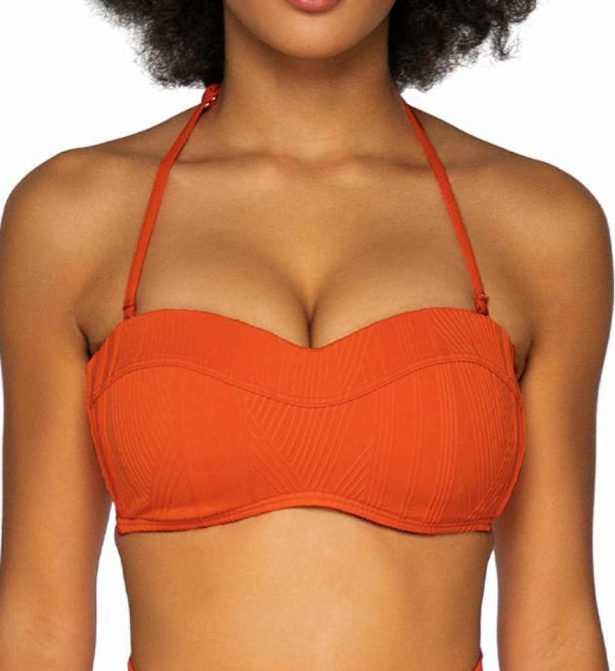 Swim Systems * | Exclusive Design Swim Systems Bridget Bandeau Swim Top T525L Lava