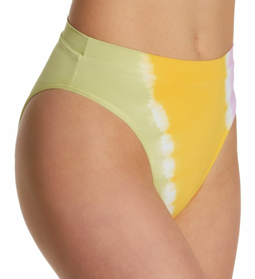 Swimwear * | Sales L Space Daisy Diamond Frenchi Hi Cut Leg Swim Bottom Htfrb20 Kiwi/Marigold/Mauve