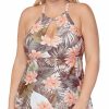 Swimwear * | Wholesale Raisins Curve Plus Size Laguna Rosalie Tankini Swim Top E840325 Sagebrush