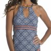 Swimwear * | Discount La Blanca Mandala Dream High Neck Tankini Swim Top Lb1Jb87 Indigo