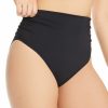 Swimwear * | Discount Bleu Rod Beattie Rufflicious High Waist Side Shirred Swim Bottom K21924 Black