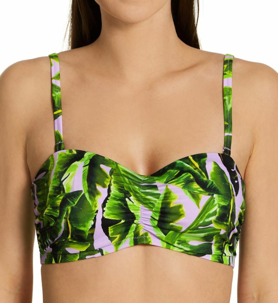 Freya * | Excellent Freya Jungle Oasis Underwire Padded Bandeau Swim Top As6841 Cassis