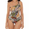 Swimwear * | Exclusive Skinny Dippers Wurley Triple Sec One Shoulder One Piece Swimsuit 6533361 Brunette