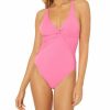 Swimwear * | Excellent Bleu Rod Beattie Beachy Keen Plunge X-Back Mio One Piece Swimsuit T20757 Beverlyhillspink