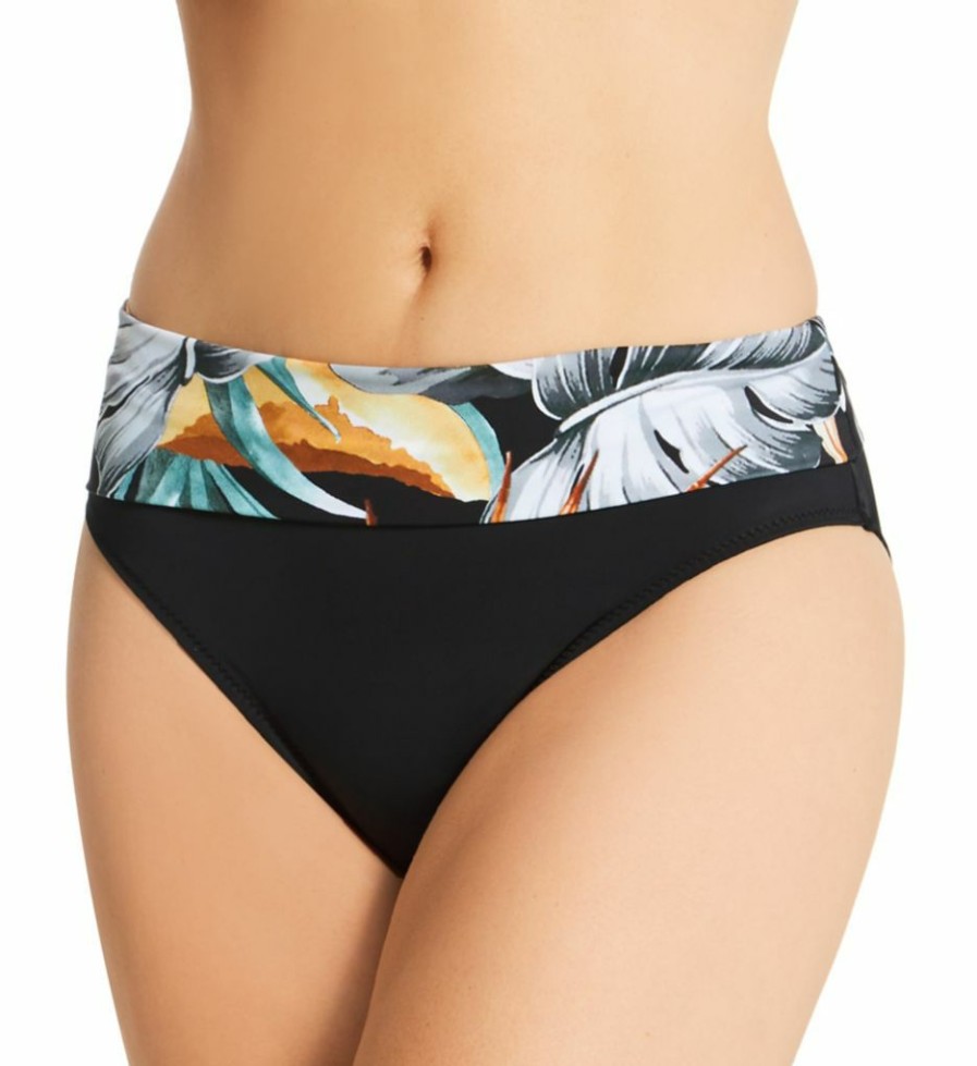 Fantasie * | Shop New Fantasie Bamboo Grove Fold Brief Swim Bottom Fs1677 Jet