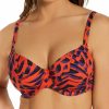 Freya * | Online Discount Freya Tiger Bay Underwire Plunge Bikini Swim Top As0702 Sunset