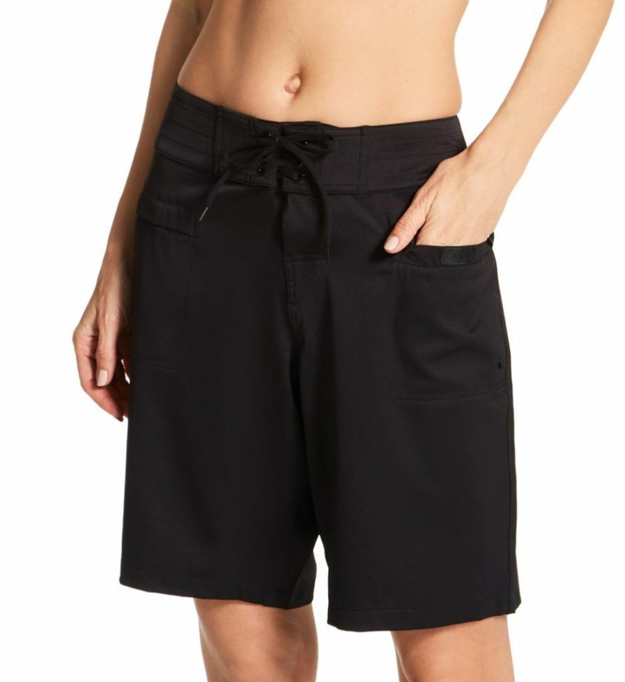 Swimwear * | Flash Sale Leilani Boardshorts Surf City Short 10 Inch Swim Bottom A720099L Black