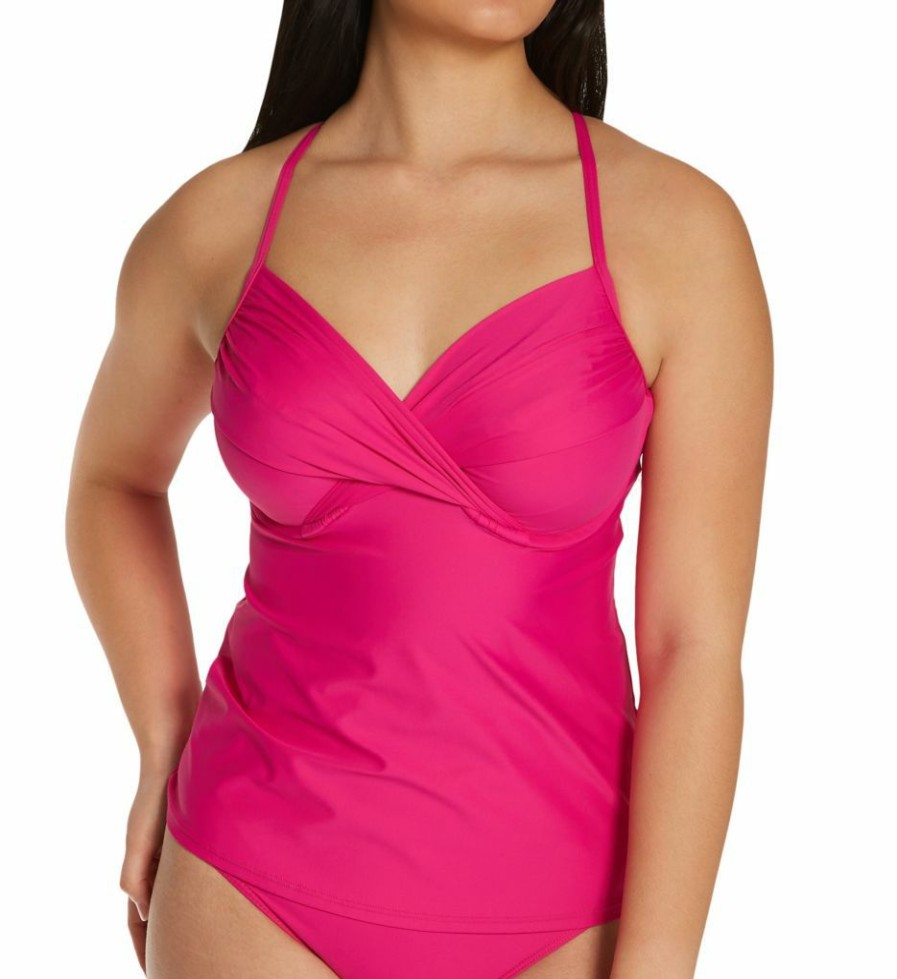 Sunsets * | Excellent Sunsets Crossroads Tankini Underwire Swim Top 79P Pitaya