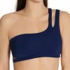 Swimwear * | Fashionable Becca Jetsetter Natalie Reversible Asymmetrical Swim Top 733217 Marina/Skyblue