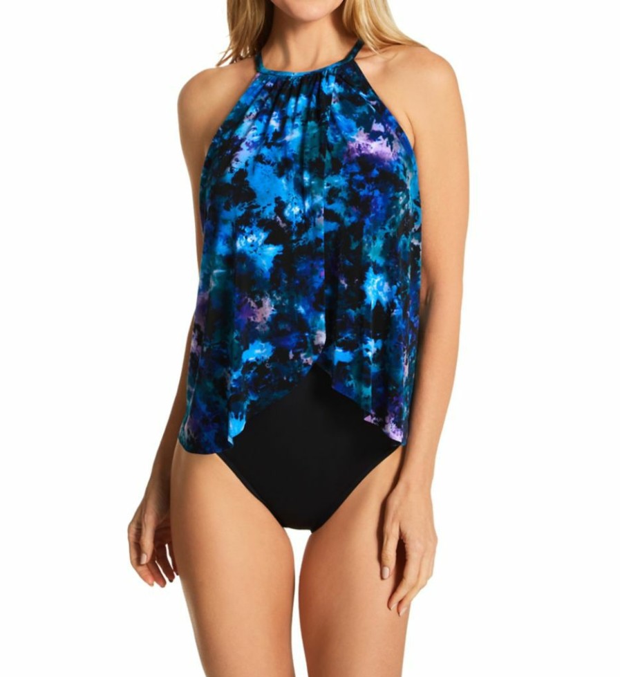 Swimwear * | Wholesale Magicsuit Peace Out Aubrey One Piece Swimsuit 6013120 Black/Multi