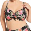 Swimwear * | Best Sale Elomi Dark Tropics Underwire Crop Swim Top Es0106 Black