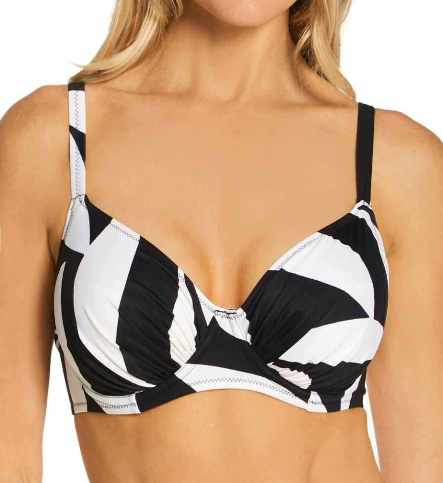 Fantasie * | Less Expensive Fantasie Ile De Re Underwire Full Cup Bikini Swim Top Fs0901 Blackcream