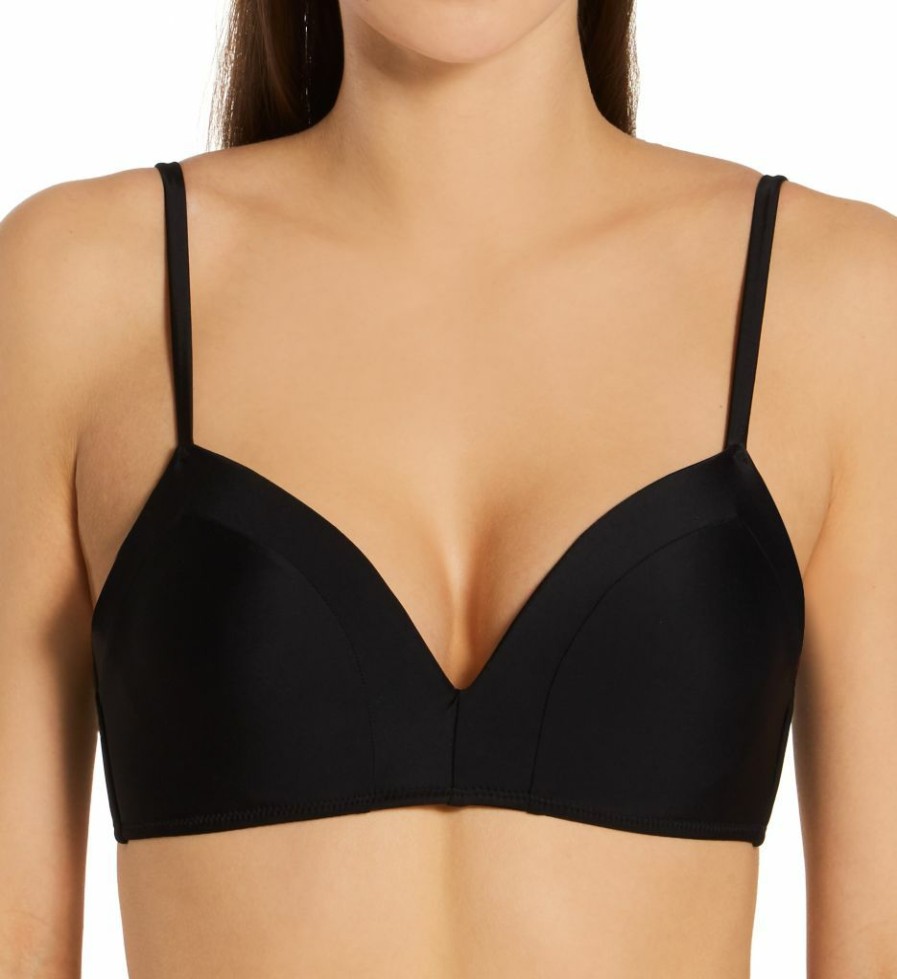 Raisins * | Fashionable Raisins Tavarua Solids Newport Bra Swim Top E710021 Black