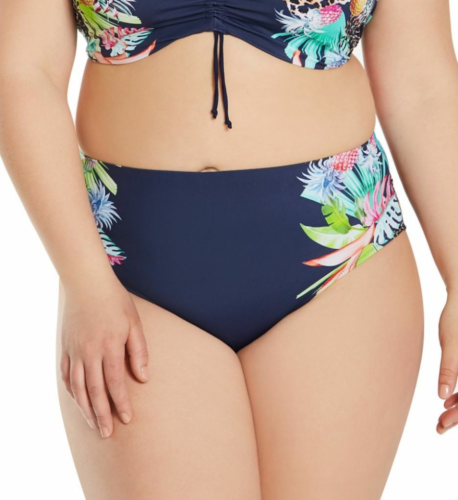 Swimwear * | Best Sale Elomi Pina Colada Mid Brief Swim Bottom Es7264 Midnight