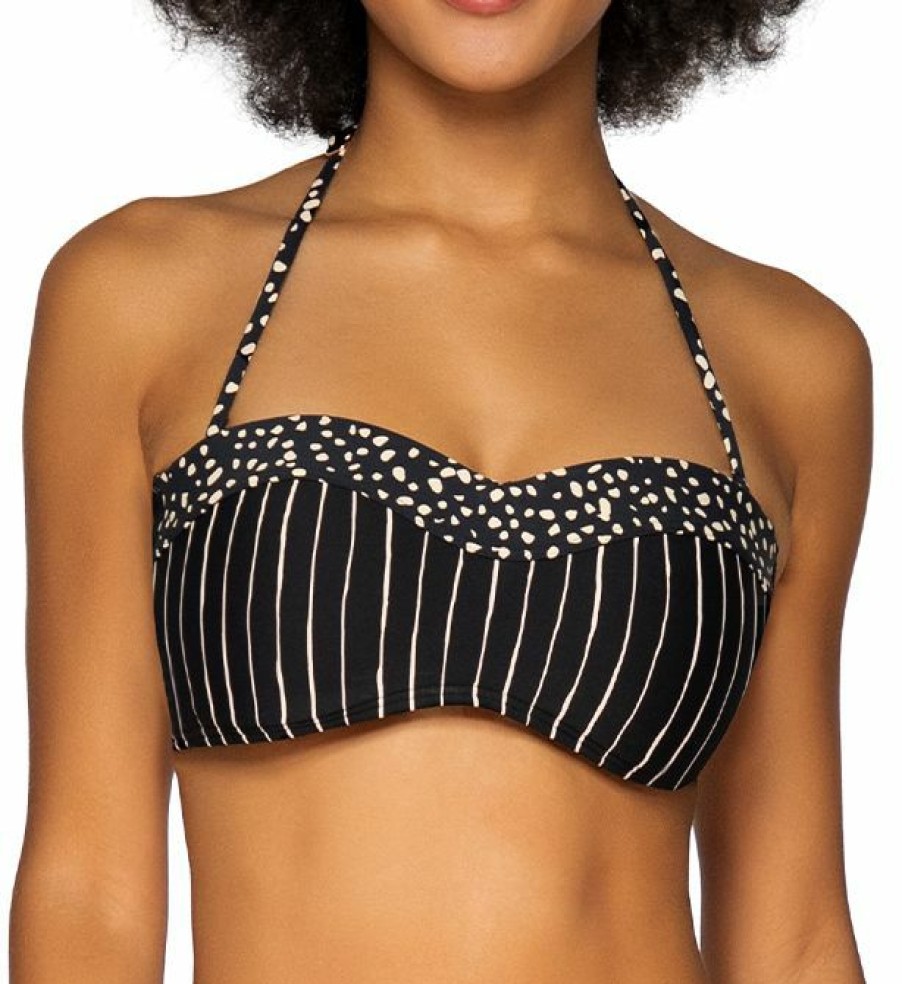 Swim Systems * | Online Discount Swim Systems Black Sand Bridget Bandeau Swim Top T525Bs Blacksand