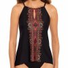 Swimwear * | Less Expensive Miraclesuit Kashmir Peephole Tankini Swim Top 6537760 Black