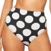 Swimwear * | Discount Bleu Rod Beattie Let'S Get Dotty High Waist Shirred Swim Bottom D21924 Black/White