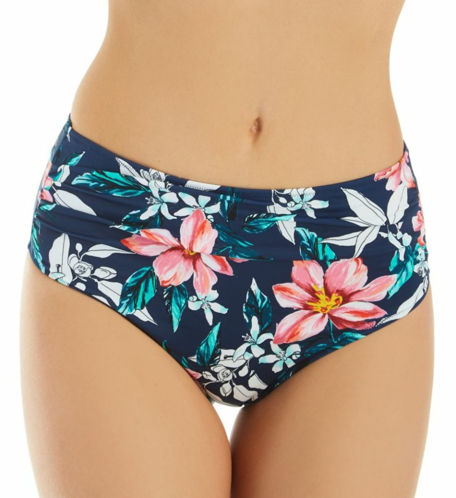 Fantasie * | Reliable Quality Fantasie Port Maria Deep Gathered Brief Swim Bottom Fs6897 Ink