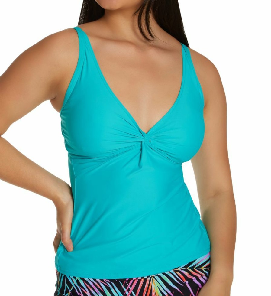 Sunsets * | Exclusive Design Sunsets Seaside Aqua Forever Tankini Swim Top 77Sa Seasideaqua