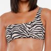 Swimwear * | Less Expensive Sanctuary Modern Kitty One Shoulder Bikini Swim Top Mk21107 Whitesand