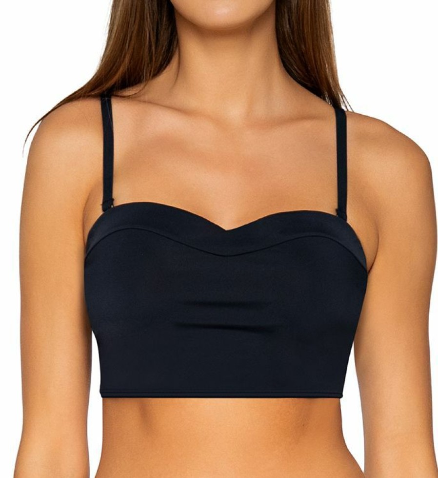 Sunsets * | Flash Sale Sunsets Waverly Bandeau Swim Top 66T Black