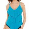 Swimwear * | 100% Guarantee Magicsuit Solid Rita Wireless Ruffle Tankini Swim Top 6006044