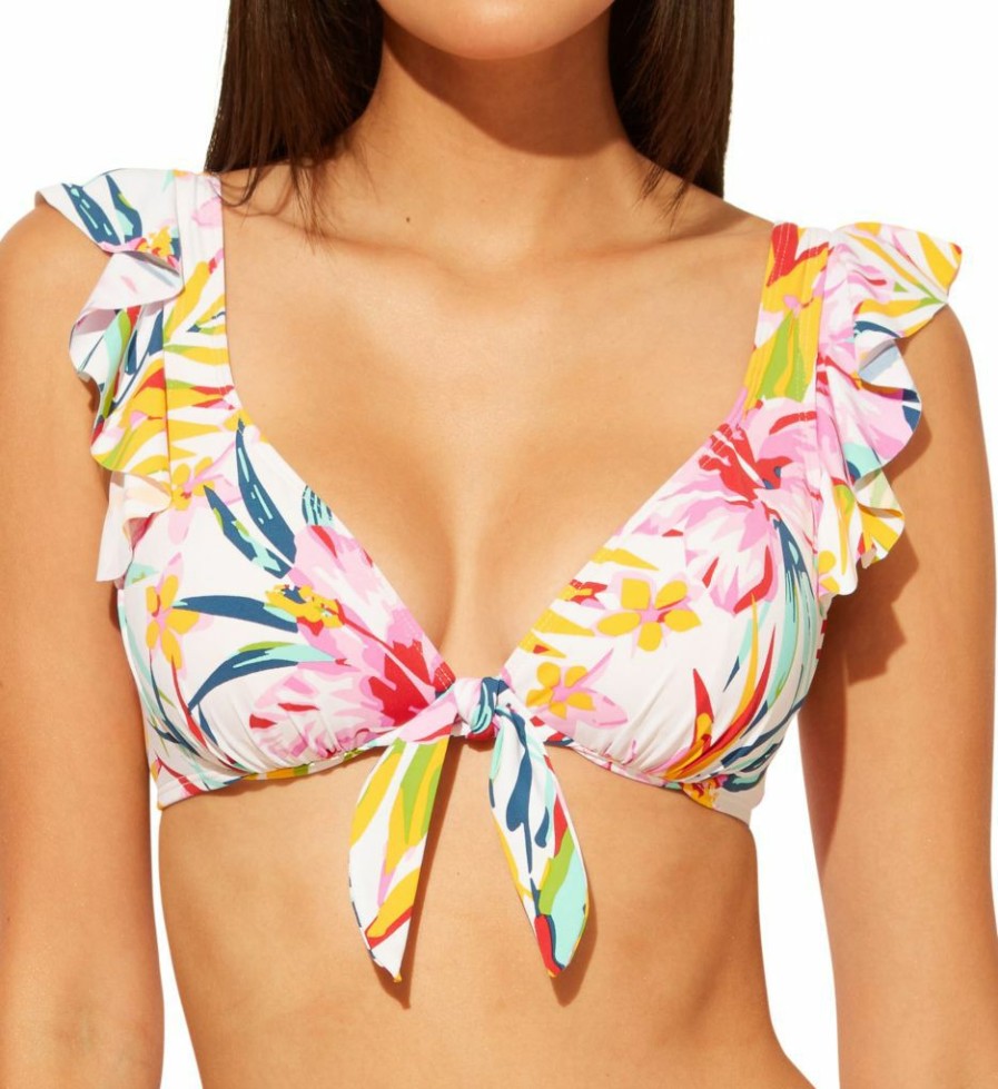 Swimwear * | Exclusive Bleu Rod Beattie Beachy Keen Ruffle Underwire Swim Top B21117 Multi