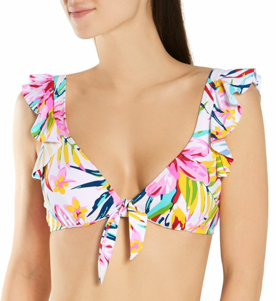 Swimwear * | Exclusive Bleu Rod Beattie Beachy Keen Ruffle Underwire Swim Top B21117 Multi