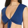 Swimwear * | Exclusive Bleu Rod Beattie Kore Tie Front Cap Sleeve Crop Swim Top K21199