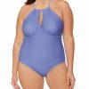 Swimwear * | Flash Sale Raisins Curve Plus Size Calina Solids Catania One Piece Swimsuit G840082 Eclipse