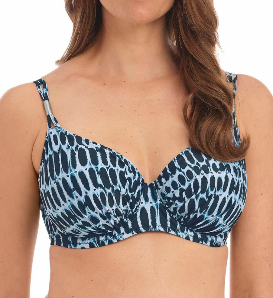 Fantasie * | Discount Fantasie Kotu Underwire Gathered Full Cup Bikini Swim Top Fs7010 Ink