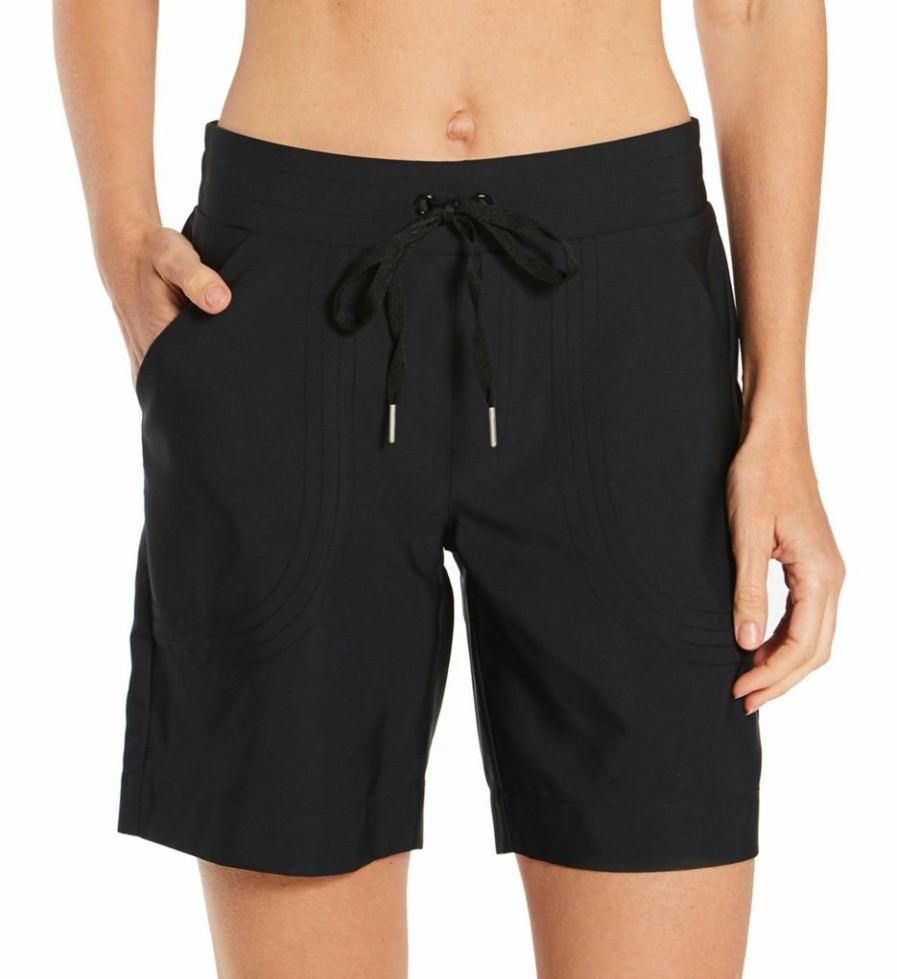 Swimwear * | Shop New Jantzen Sporty Solids 7 Inch Swim Board Shorts 21222H Black