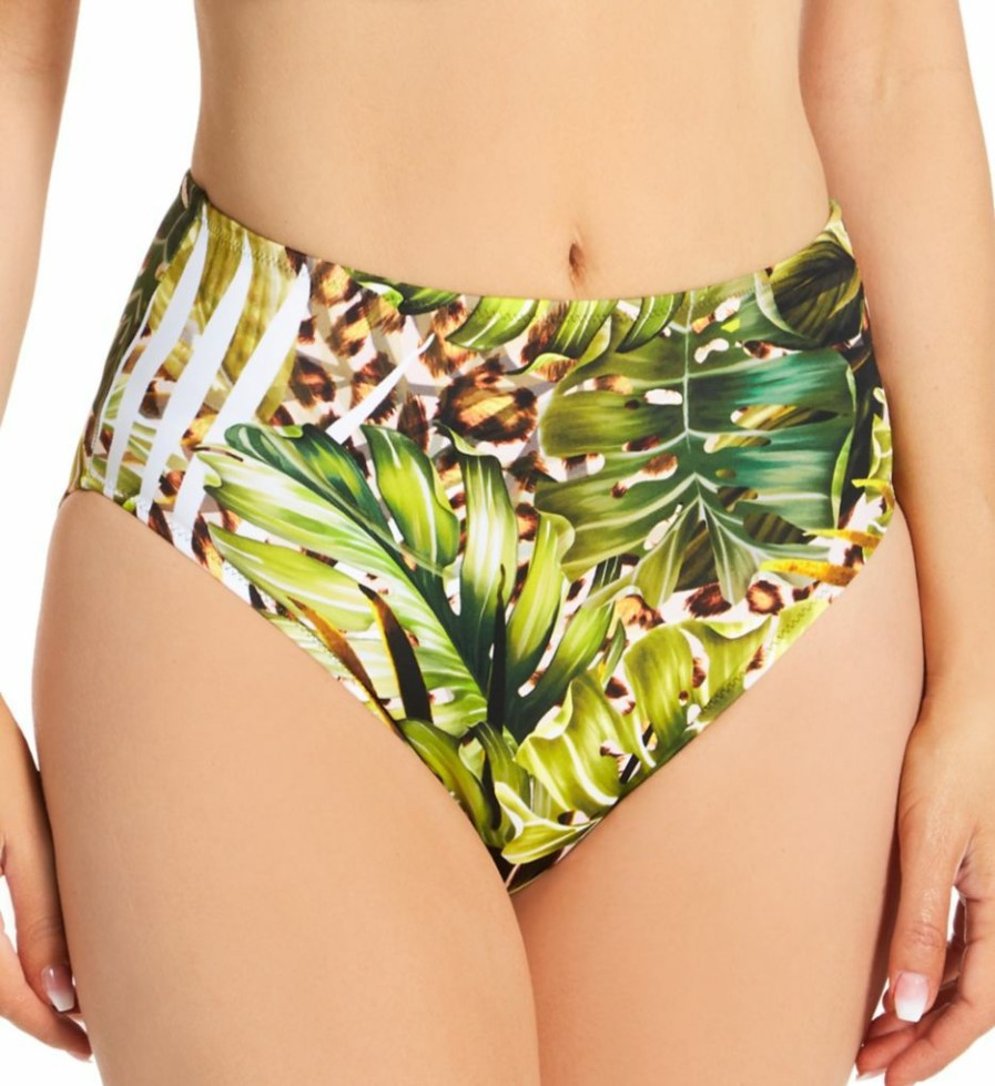 Fantasie * | Closeout Sale Fantasie Kabini Oasis High Waist Brief Swim Bottom Fs2178 Multi