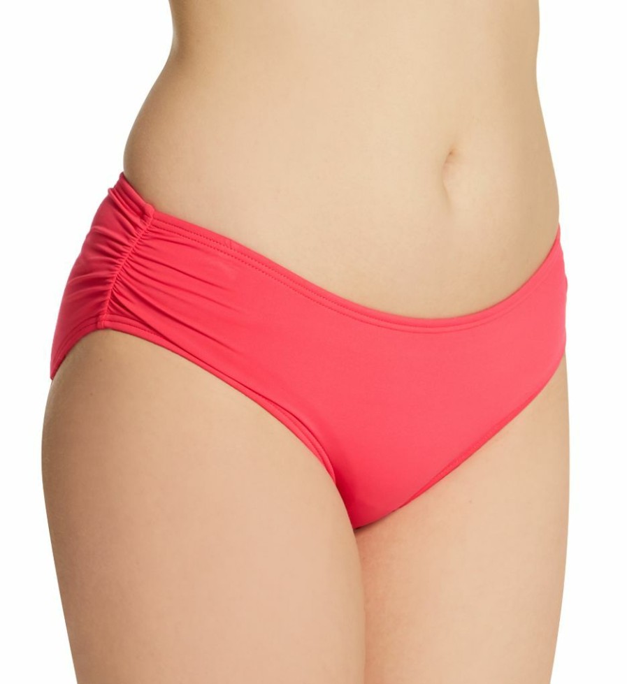 Swimwear * | Online Discount Coco Reef Classic Solids Side Shirred Swim Bottom U95642