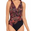 Swimwear * | Classical Miraclesuit Kashmir Traveler One Piece Swimsuit 6537762 Black