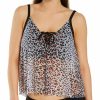 Swimwear * | Less Expensive Coco Reef Wild Card Femme Mesh Layer Tankini Swim Top U73299 Castawayblackmulti