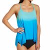 Swimwear * | Fashionable Coco Reef Sunset Fade Current Mesh Layer Tankini Swim Top U66035