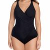 Swimwear * | Excellent Miraclesuit Plus Size Must Have Oceanus One Piece Swimsuit 6519088 Delphinesolid