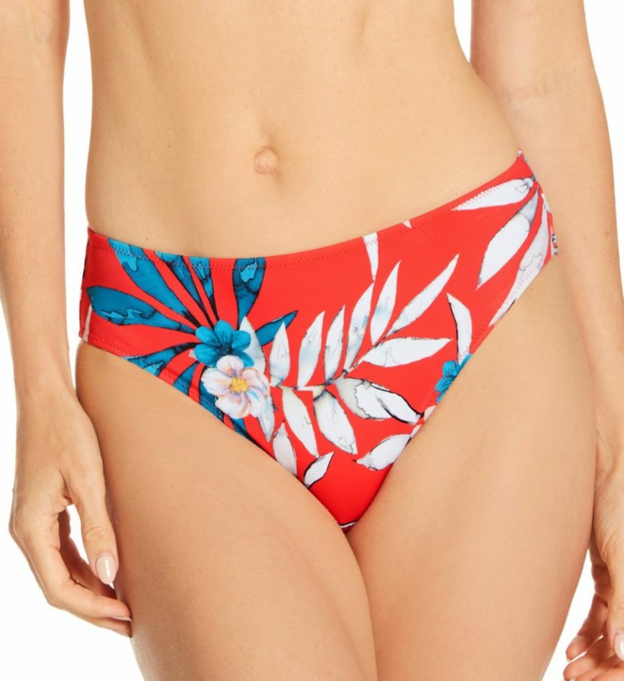 Fantasie * | Online Discount Fantasie Santos Beach Mid Rise Brief Swim Bottom Fs1172 Pomegranate