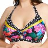 Swimwear * | Exclusive Design Pour Moi In The Mix Hidden Underwire Halter Tie Swim Top 20702 Multi