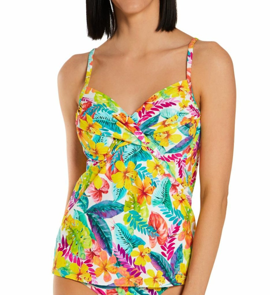 Sunsets * | 100% Guarantee Sunsets Tropical Adventure Crossroads Tankini Swim Top 79Ta Tropicaladventure