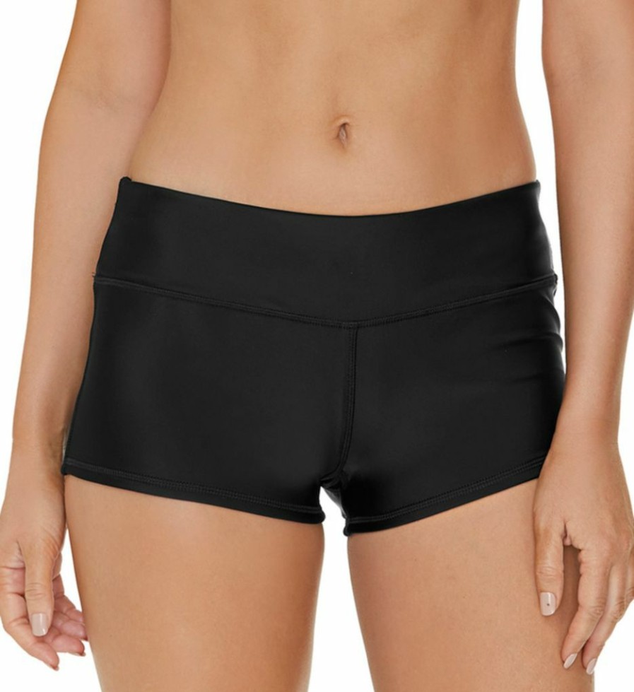 Raisins * | Closeout Sale Raisins Coastline Solids Surf Short Swim Bottom G710057 Black