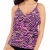 Swimwear * | Excellent Magicsuit Wild Life Chloe Tankini Swim Top 6010134 Black/Multi