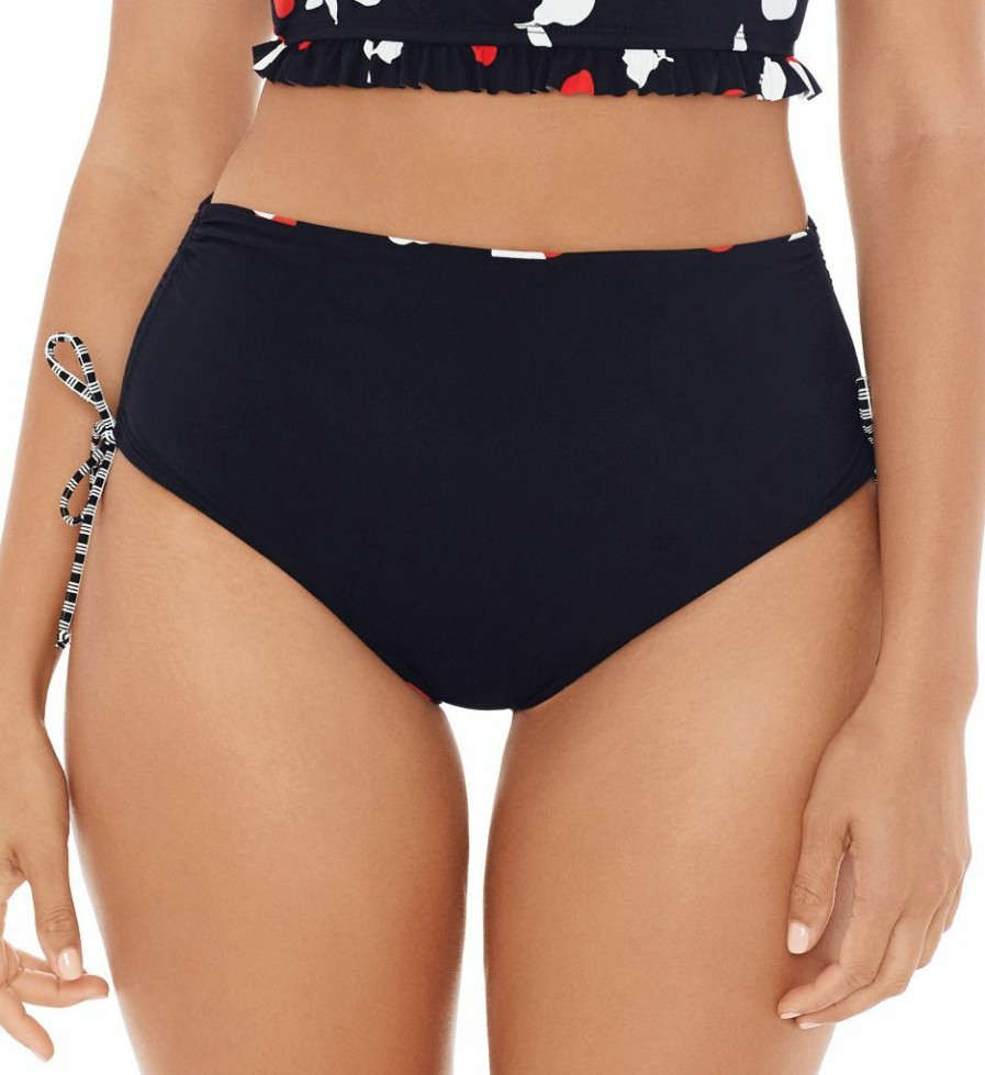 Swimwear * | Sales Skinny Dippers Fruiti Tutti Transformer Reversible Swim Bottom 6533344 Black