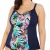 Swimwear * | Reliable Quality Elomi Pina Colada Tankini Swim Top Es7261 Midnight