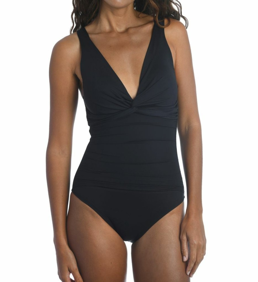 Swimwear * | Less Expensive La Blanca Island Goddess Twist Mio One Piece Swimsuit Lb1Ig04