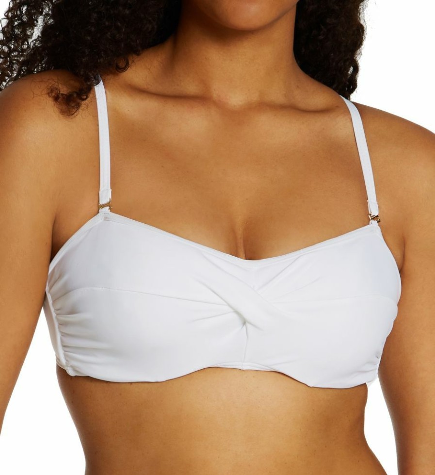 Sunsets * | Excellent Sunsets Iconic Twist Bandeau Swim Top 55W White