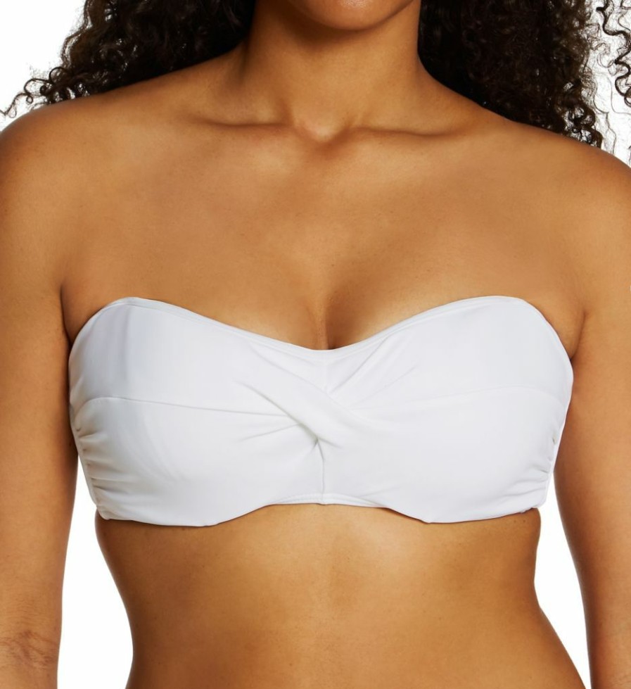 Sunsets * | Excellent Sunsets Iconic Twist Bandeau Swim Top 55W White