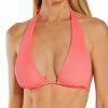 Swimwear * | Flash Sale Becca Fine Line Kai Halter Swim Top 543007 Coralcrush